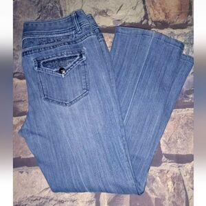 Inc Denim Jeans Women's 10 W32 L35.5 Mid Rise Bootcut Stretch Blue Denim